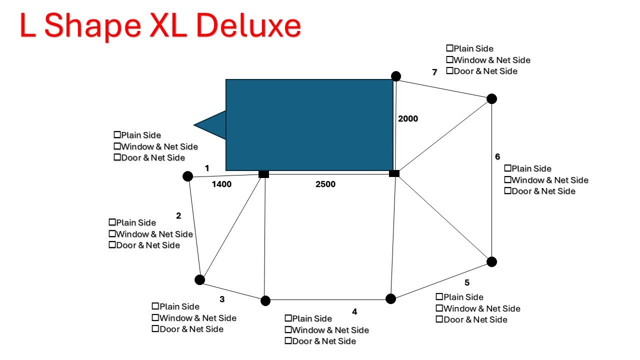L Shape XL Deluxe Awning